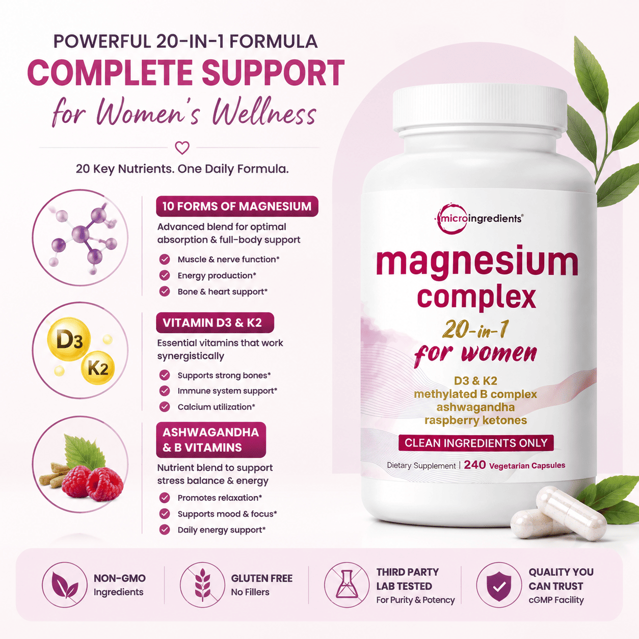 Micro Ingredients Magnesium Complex 20-in-1™ for Women
