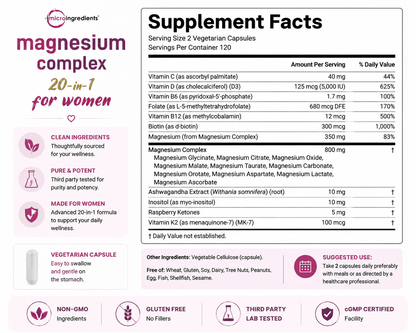 Micro Ingredients Magnesium Complex 20-in-1™ for Women